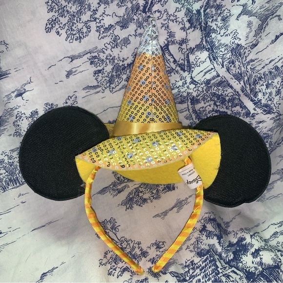 Disney Halloween Sequin Candy Corn Witch Hat Minnie Ears Headband - Picture 2 of 4